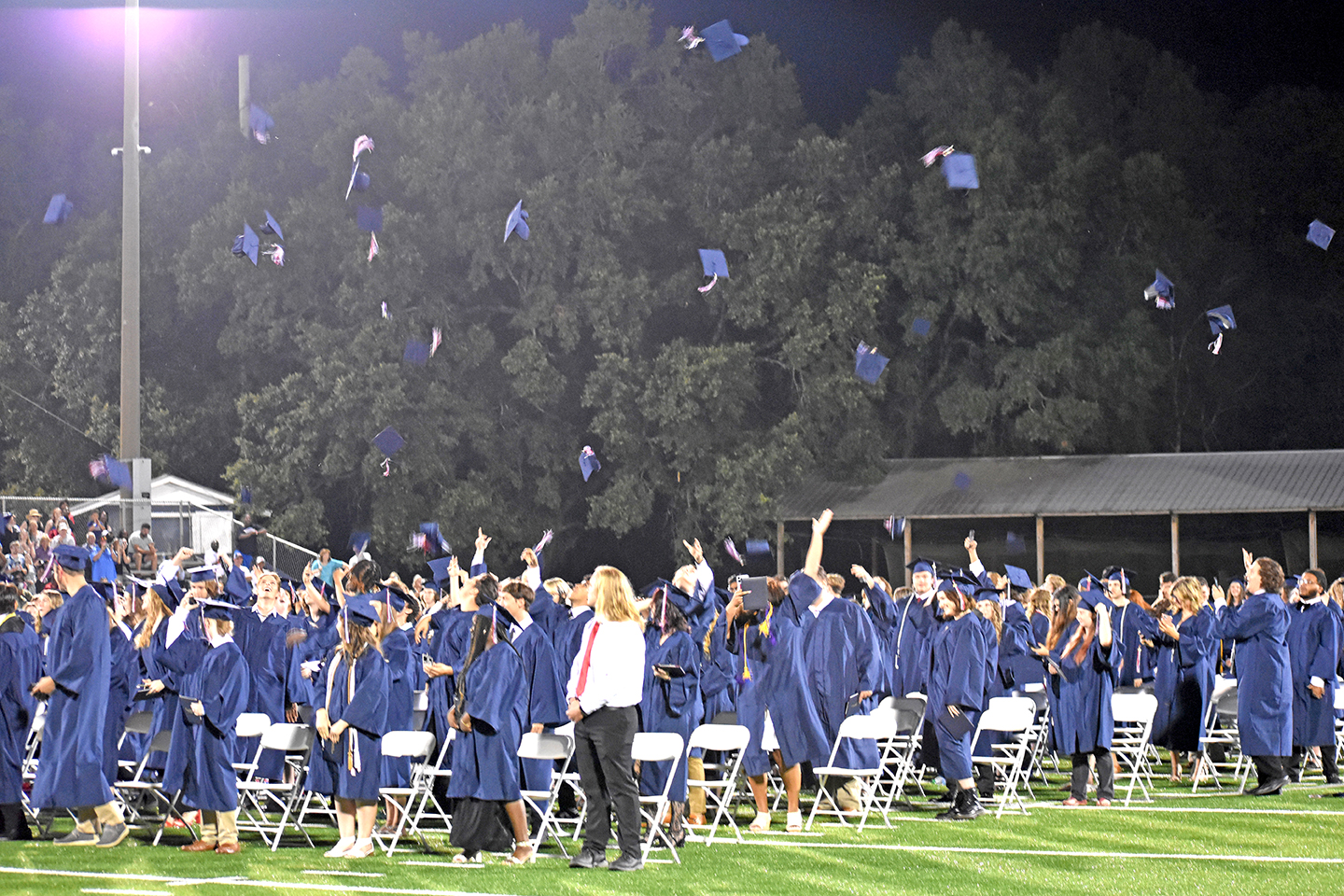 Tassel turn and toss by graduates in the Wakulla High School Class of 2023 at J.D. Jones Stadium on Thursday, May 25.